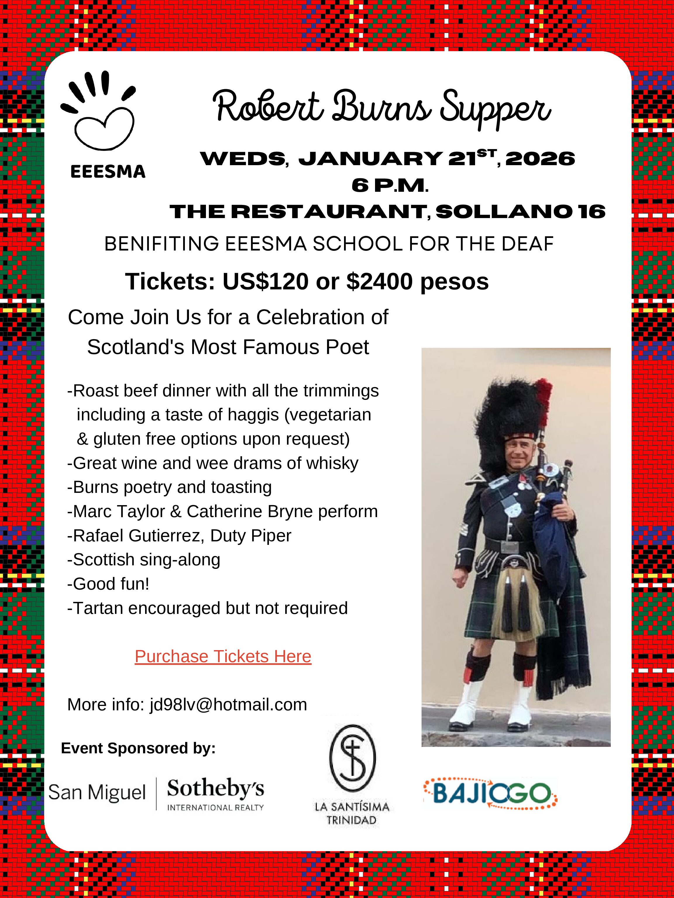 EEESMA- Robert Burns Supper Fundraising Event
